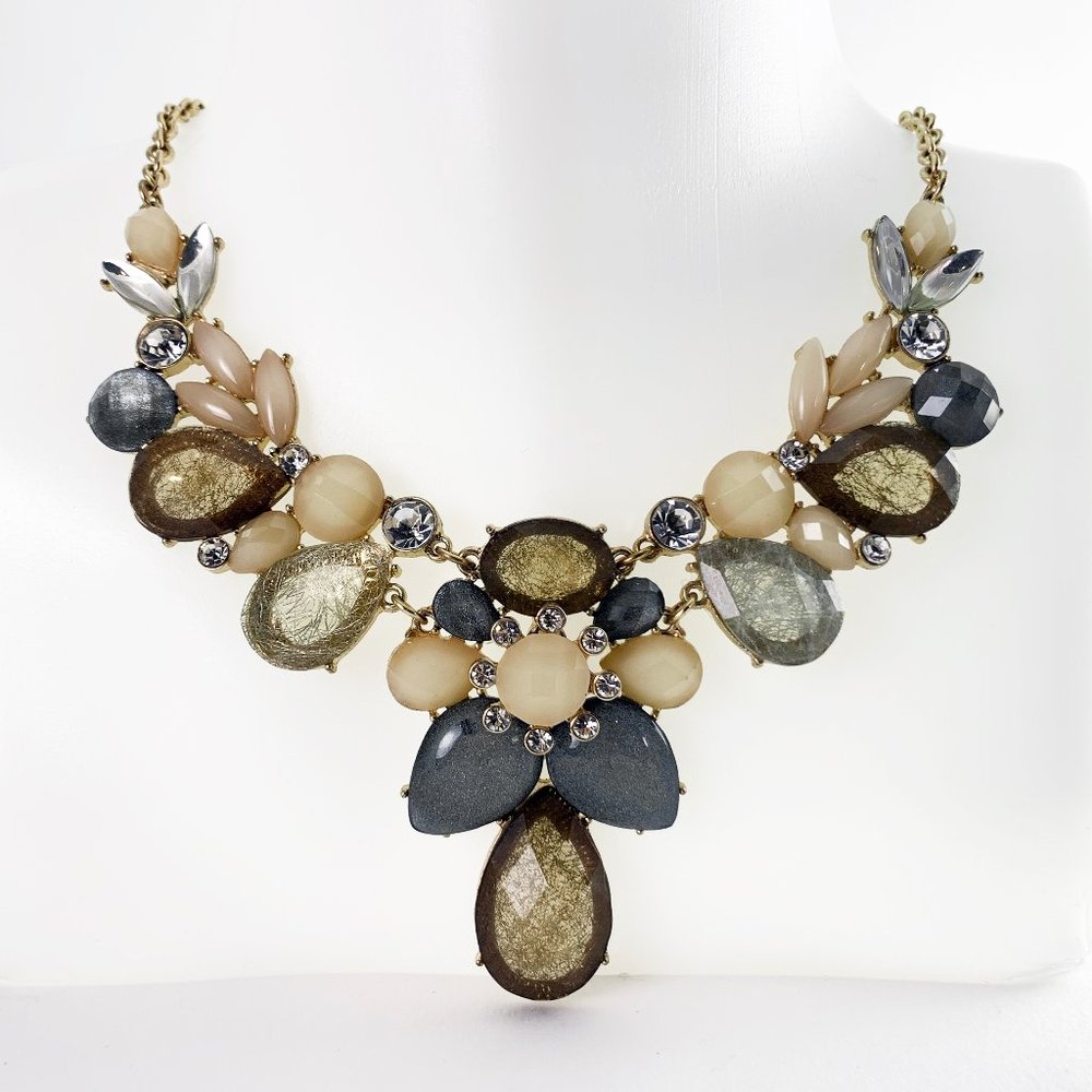 Gold Statement Necklace with champagne accents